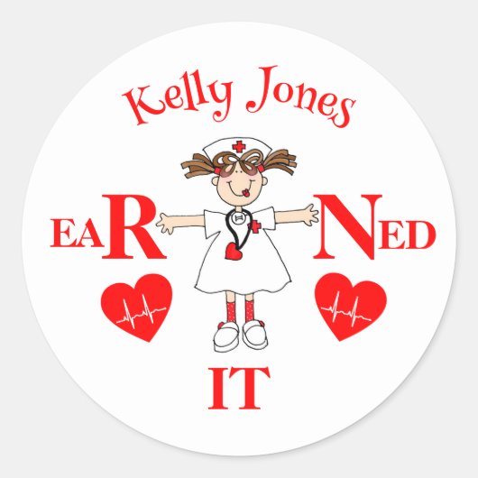 看護師 課題を修了しました ラウンドシール (正面)