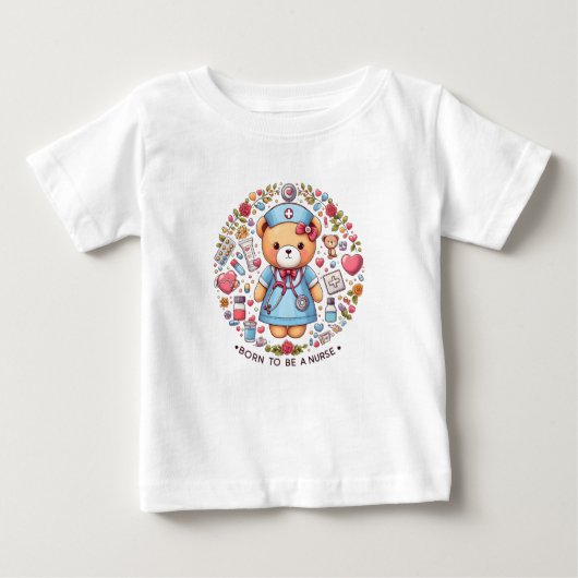 看護師 赤ちゃん 服 男の子/女の子 ギフト ベビーTシャツ (正面)