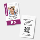 看護師 ID バッジ写真 ロゴ RN 従業員 現代のバーリー バッジ (正面＆裏面)