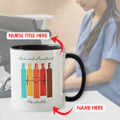 看護師 LPN RN 医療 ビンテージカラー 名前入り マグカップ