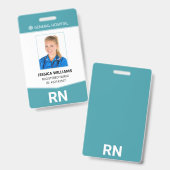 看護師 RN 従業員 ID バッジ (正面＆裏面)