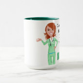看護引用文ナースホワイトアンドグリーンコーヒーカップ マグカップ (中央)