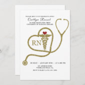看護招待状、ナース卒業 招待状 (正面/裏面)
