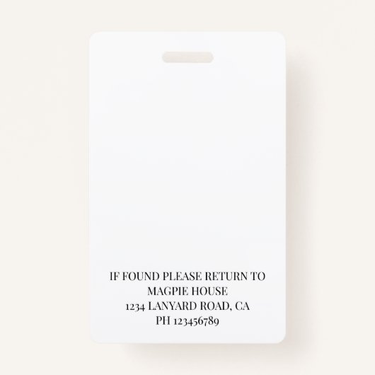 看護気にまたは退職者のティール(緑がかった色)写真ID バッジ (裏面)