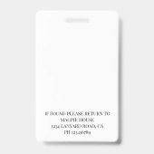 看護気にまたは退職者の写真ID バッジ (裏面)