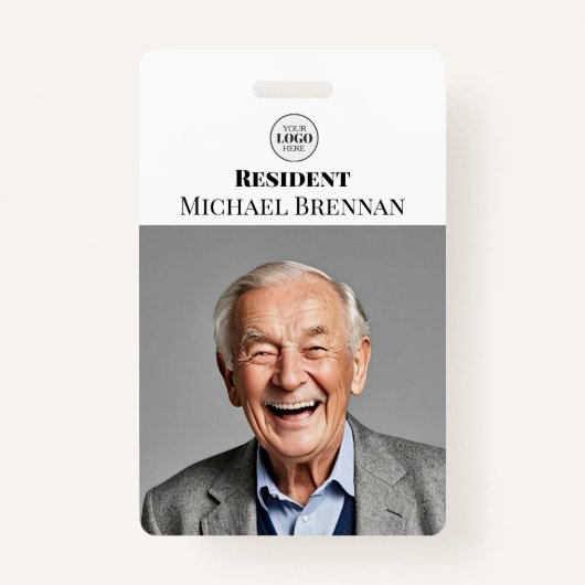 看護気にまたは退職者の写真ID バッジ (正面)