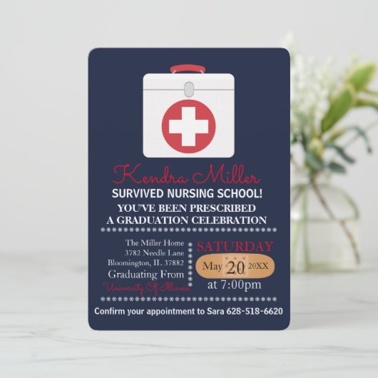 看護生き延び学校の卒業案内 招待状 (スタンド正面)