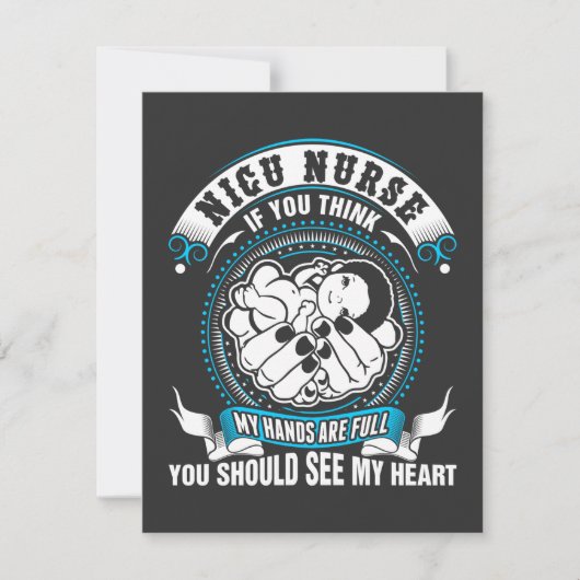 看護生活| Nicuナース私の手がいっぱい サンキューカード (正面)