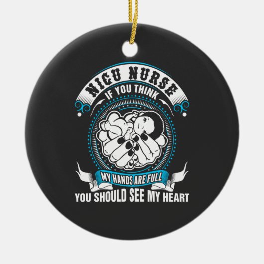 看護生活| Nicuナース私の手がいっぱい セラミックオーナメント (正面)