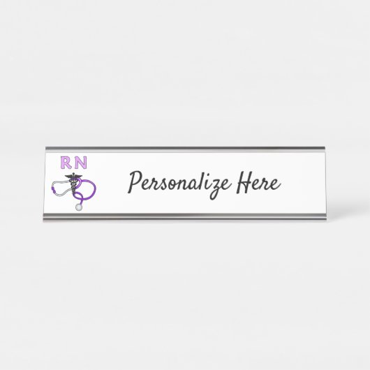 看護用RN聴診器デパーソナライズされたスクネームプラン デスクネームプレート (正面)