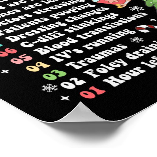 看護病院の12日クリスマスナースクリスマス ポスター (角)