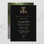 看護登録ナースRN写真卒業 招待状 (正面/裏面)