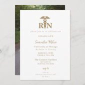 看護登録ナースRN写真卒業 招待状 (正面/裏面)