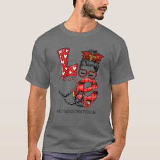看護管理者プレイドヒョウ愛ハートメス Tシャツ