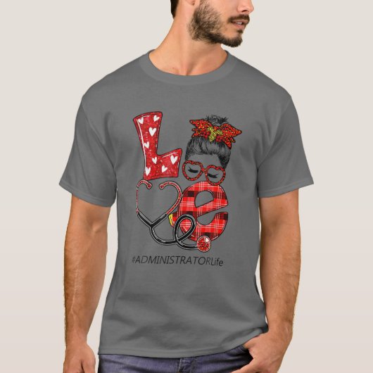 看護管理者プレイドヒョウ愛ハートメス Tシャツ (正面)