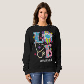 看護聴診器スクラブライフナースバニーイースター スウェットシャツ (正面フル)