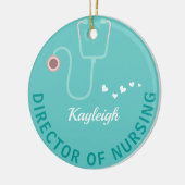 看護聴診器パーソナライズされた長 セラミックオーナメント (左)