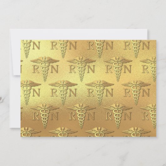 看護金ゴールド卒業発表ネイビーブルー 招待状 (裏面)