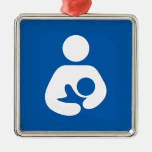 看護/母乳で育てる記号 メタルオーナメント