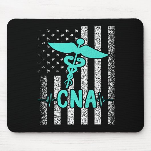 看護Cna認定ナースIstant American Flag V マウスパッド (正面)