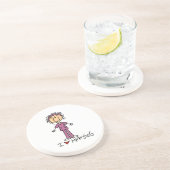 看護Tシャツとギフトが大好き コースター (側面)