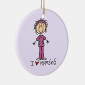 看護Tシャツとギフトが大好き セラミックオーナメント (右)