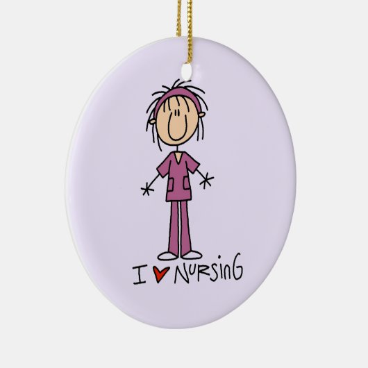 看護Tシャツとギフトが大好き セラミックオーナメント (右)
