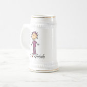 看護Tシャツとギフトが大好き ビールジョッキ (正面左)