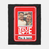 真おもしろいの愛のカップルの写真名 フリースブランケット (正面)