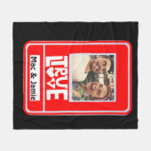 真おもしろいの愛のカップルの写真名 フリースブランケット (正面(横))