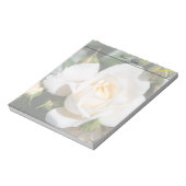 真かわいらし白バラ花愛、ロマンス ノートパッド (回転)