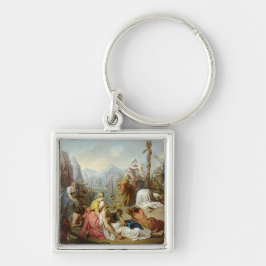 真ちゅう製の蛇 キーホルダー (正面)