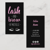 真っモダン黒でピンクのむち 名刺 (正面/裏面)