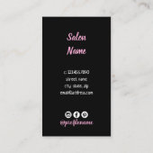 真っモダン黒でピンクのむち 名刺 (裏面)