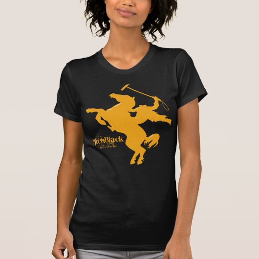 真っ暗のポロのチーム小柄いT Tシャツ (正面)