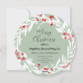 真っ白な赤い花輪と新しい赤ちゃん シーズンカード (裏面)