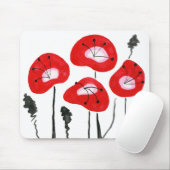 真っ盛りの赤いポピーモダンズユニーク。 マウスパッド (マウス)