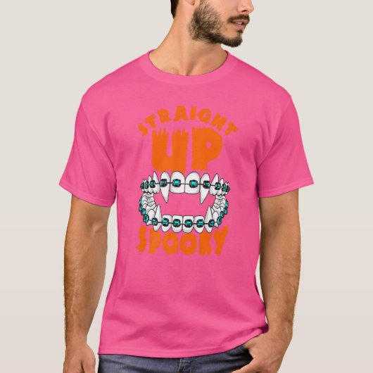 真っ直ぐな怖い歯並び Tシャツ (正面)