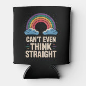 真っ直ぐな考えLGBTQゲイプライド・アリー 缶クーラー (正面)