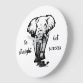 真っ直ぐ行って、成功を収める ラージ壁時計 (傾斜)