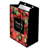 真っ赤でジューシーなイチゴの写真　ビジネス　ありがとう ミディアムペーパーバッグ (裏面アングル)