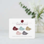 真っ赤とバラ色の冬のウェディングカラーパレットカード (スタンド正面)