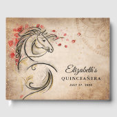 真っ赤と金色のランチェラスタイルのメキシカンキンセアニェラ ゲストブック (正面)