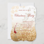 真っ赤なガラスのきらきら、企業のクリスマスパーティー 招待状 (正面)