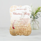 真っ赤なガラスのきらきら、企業のクリスマスパーティー 招待状 (スタンド正面)