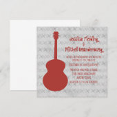 真っ赤なギター グランジ ウェディング INVITE 招待状 (正面/裏面)
