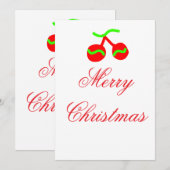 真っ赤なクリスマスの鐘 メリークリスマス 名前と日付を記入してください シーズンカード (正面/裏面)