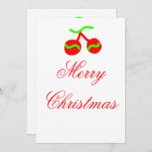 真っ赤なクリスマスの鐘 メリークリスマス 名前 日付を飾る シーズンカード (正面/裏面)