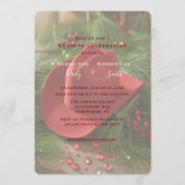 真っ赤なクリスマスカウボーイハットでのウェディングセレブレーション 招待状 (正面)