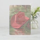 真っ赤なクリスマスカウボーイハットでのウェディングセレブレーション 招待状 (スタンド正面)